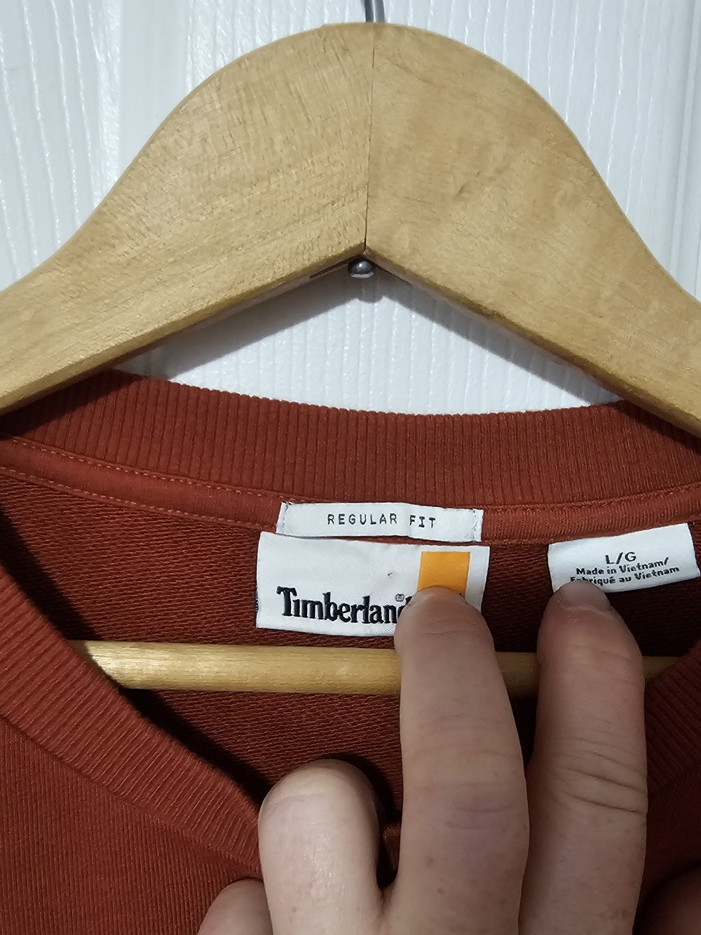 Timberland Men's Oyster River Crewneck Sweatshirt - Burnt Orange / Rust Size L - Picture 3 of 5